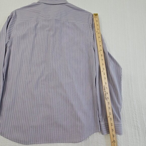 Calvin Klein Button Up Shirt Men's L Purple Stripes Pocket Long Sleeve EUC LN - Picture 12 of 15